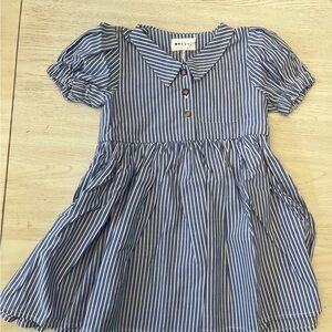 Morley Blue Striped Girls Dress